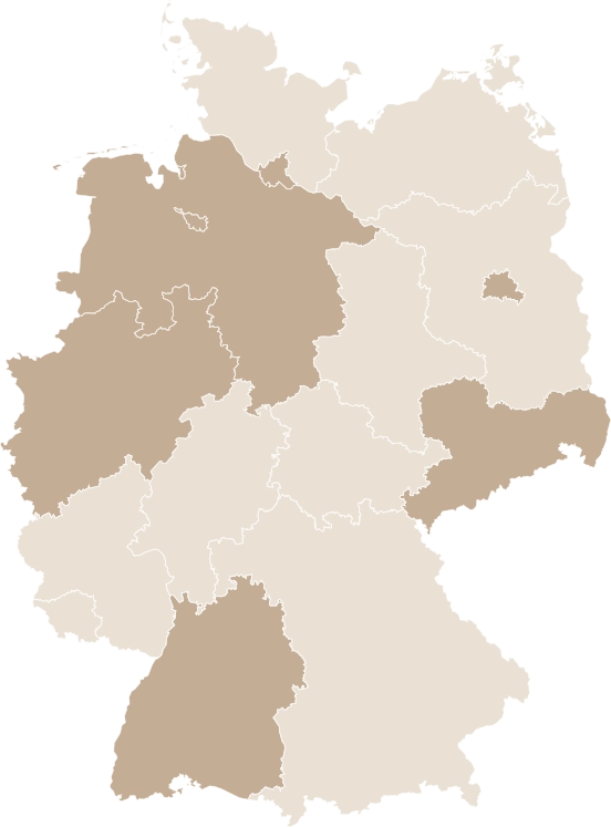 Deutschland-Karte mit allen Standorten