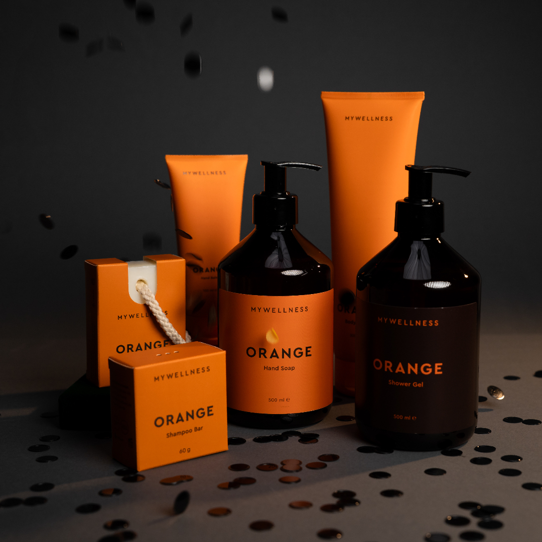 Neue Kosmetik Linie Orange Produkte