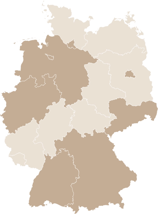 Deutschland-Karte mit allen Standorten