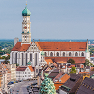 Stadtansicht von Augsburg mit der Basilika St. Ulrich und Afra – neuer MyWellness-Standort